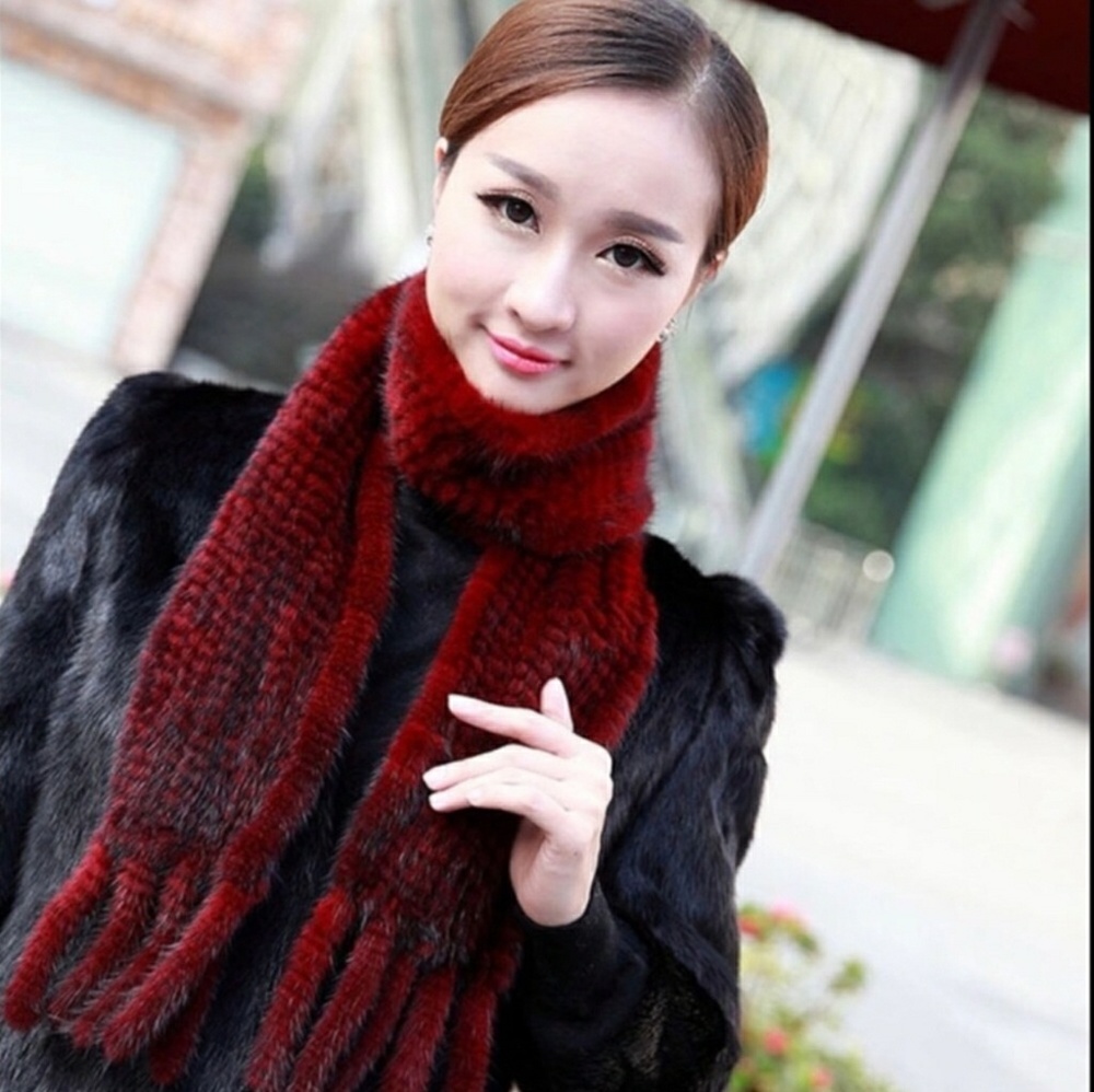 SOLD NWT Real Mink Scarf and Hat Set